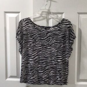 Lily White Black and White Graphic Blouse